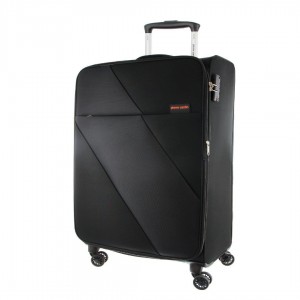 Pierre Cardin 55cm CABIN Soft-Shell Suitcase Soft Shell Cases Travel Svarta | RJIPWV785