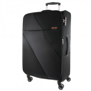 Pierre Cardin 78cm LARGE Soft Shell Suitcase Soft Shell Cases Travel Svarta | XJINTL312