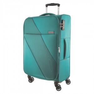 Pierre Cardin 78cm LARGE Soft Shell Suitcase Soft Shell Cases Travel Turkos | UPEYOJ287