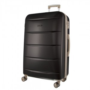 Pierre Cardin 80cm Large Hard-Shell Suitcase Resväskor Travel Svarta | QSIXTA641