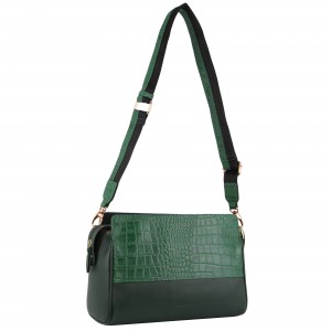 Pierre Cardin Croc-Embossed Leather Cross-Body Bag Crossbody Väska Dam Gröna | RTXKVP315