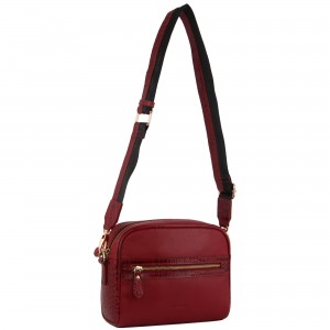 Pierre Cardin Croc-Embossed Leather Cross-Body Bag Crossbody Väska Dam Röda | MVSFPG987