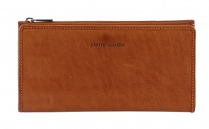 Pierre Cardin Genuine Leather Bi-Fold Wallet Stor Plånbok Dam Bruna | ZUVBOH289