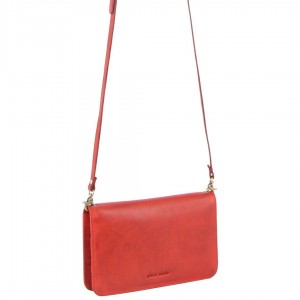 Pierre Cardin Genuine Leather Clutch Wallet Bag Clutch Dam Röda | ONUIEX358