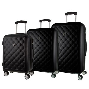 Pierre Cardin Hard Shell 3-Piece Luggage Set Hard Shell Cases Travel Svarta | QOVWHD174
