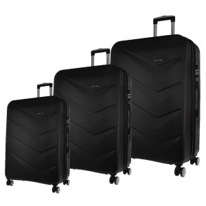 Pierre Cardin Hard Shell 3-Piece Luggage Set Resväskor Travel Svarta | KWQPHL357
