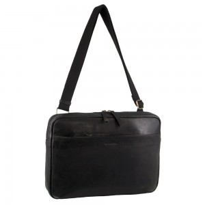 Pierre Cardin Italian Leather Business Computer Bag Crossbody Väska Herr Svarta | GANYTX450