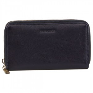 Pierre Cardin Italian Leather Double Zip Wallet Dragkedja Runt Plånbok Dam Indigo | VNFEJC327