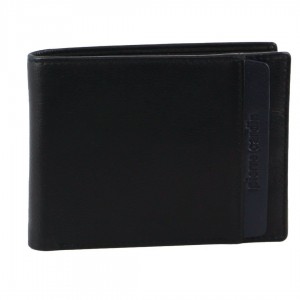 Pierre Cardin Italian Leather Two Tone Tri-Fold Wallet Trefaldig Plånbok Herr Svarta | TGYKWF281