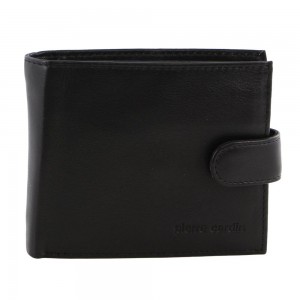 Pierre Cardin Italian Leather Two Tone Wallet Tab Wallets Herr Svarta Bruna | GRVESH298