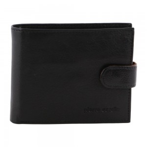 Pierre Cardin Italian Leather Two Tone Wallet Trefaldig Plånbok Herr Svarta | GOQABT198