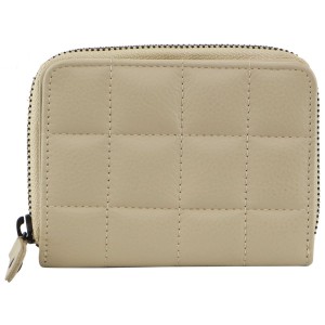 Pierre Cardin Italian Pleated Leather Press Stud Wallet Dragkedja Runt Plånbok Dam Cement | NDJXBC386