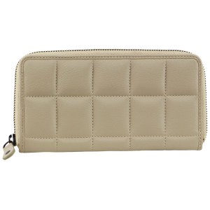 Pierre Cardin Italian Pleated Leather Zip Wallet Dragkedja Runt Plånbok Dam Cement | CTKZYX695