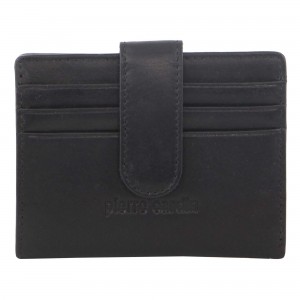 Pierre Cardin Leather Bi-Fold Card Holder Wallet Bi-Fold Wallets Herr Svarta | RDIXVH382
