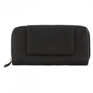 Pierre Cardin Leather Bi-Fold Tab Wallet Bi-Fold Wallets Dam Svarta | YIUKPO475