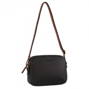 Pierre Cardin Leather Classic Crossbody Bag Handbags Dam Svarta | DELZFJ673