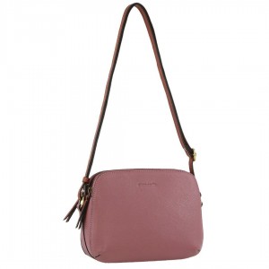 Pierre Cardin Leather Classic Crossbody Bag Handbags Dam Rosa | TRQBYF581