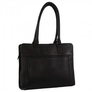 Pierre Cardin Leather Computer Tote Bag Business Computer Bags Herr Svarta | OYUSPG967