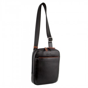 Pierre Cardin Leather Cross-Body Bag Business Computer Bags Herr Svarta | DKPCSO864