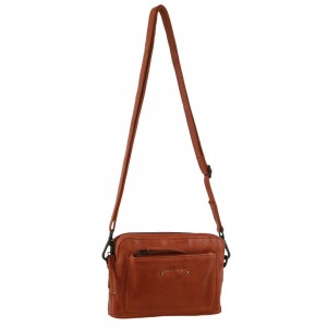 Pierre Cardin Leather Cross-Body Bag Crossbody Väska Dam Bruna | RFZKYM493