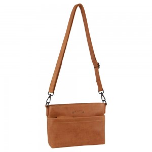 Pierre Cardin Leather Cross-Body Bag Crossbody Väska Dam Bruna | PEUAOB168