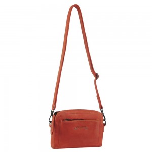 Pierre Cardin Leather Cross-Body Bag Crossbody Väska Dam Orange | NBSHQE941