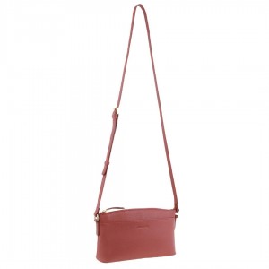 Pierre Cardin Leather Crossbody Bag Clutch Dam Rosa | OHATBR861