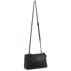 Pierre Cardin Leather Crossbody Bag Crossbody Väska Dam Svarta | IFKMQS753