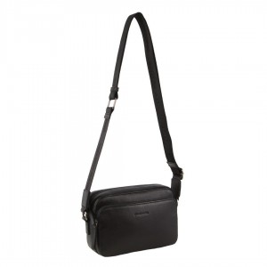 Pierre Cardin Leather Crossbody Bag Crossbody Väska Herr Svarta | EHKZYM867