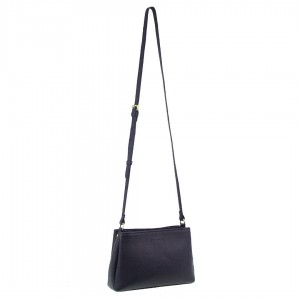 Pierre Cardin Leather Crossbody Bag Crossbody Väska Dam Marinblå | MTUJLA129