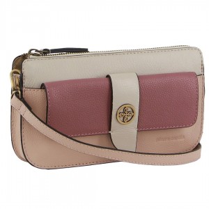 Pierre Cardin Leather Crossbody Clutch Bag Clutch Dam Rosa | ZFPIWY279