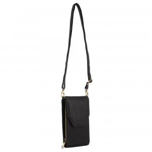 Pierre Cardin Leather Crossbody Phone Wallet Bag Clutch Dam Svarta | CIMHJY682