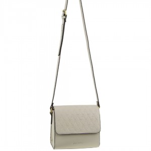 Pierre Cardin Leather Diamond Embossed Cross-Body Bag Crossbody Väska Dam Beige | GZTFEQ145