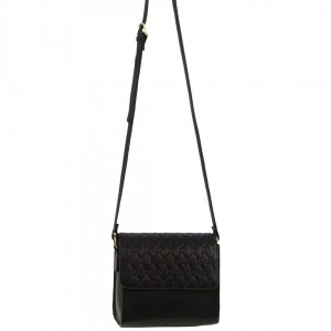 Pierre Cardin Leather Diamond Embossed Cross-Body Bag Crossbody Väska Dam Svarta | EIKPXD736
