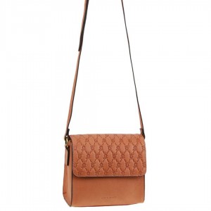 Pierre Cardin Leather Diamond Embossed Cross-Body Bag Crossbody Väska Dam Aprikos | YFHWXK425