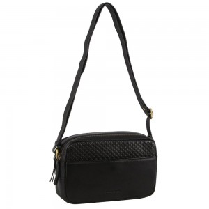 Pierre Cardin Leather Diamond Pattern Embossed Crossbody Bag Clutch Dam Svarta | FJRZLU837