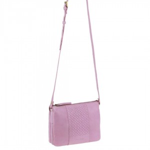 Pierre Cardin Leather Diamond Pattern Embossed Crossbody Bag Clutch Dam Rosa | QVORZU426