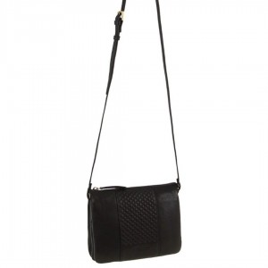 Pierre Cardin Leather Diamond Pattern Embossed Crossbody Bag Crossbody Väska Dam Svarta | PBLUWZ250