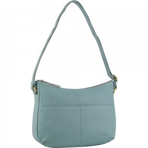 Pierre Cardin Leather Diamond Pattern Embossed Cross-Body Bag Crossbody Väska Dam Blå | OYUNXD524