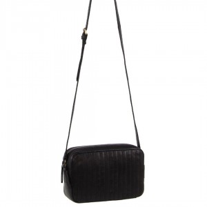 Pierre Cardin Leather Double Zip Bag Crossbody Väska Dam Svarta | ZQXASH236