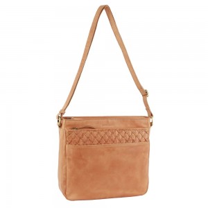 Pierre Cardin Leather Embossed Crossbody Bag Crossbody Väska Dam Aprikos | BVANUZ185