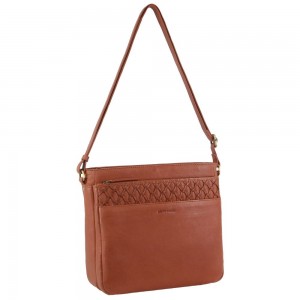 Pierre Cardin Leather Embossed Crossbody Bag Crossbody Väska Dam Bruna | MEUDTY624