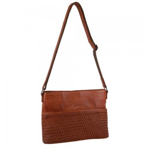 Pierre Cardin Leather Embossed Woven Cross-Body Bag Crossbody Väska Dam Bruna | STBULJ765