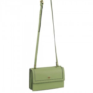 Pierre Cardin Leather Flap Over Cross-Body Bag Clutch Dam Jade | LCTQAW730
