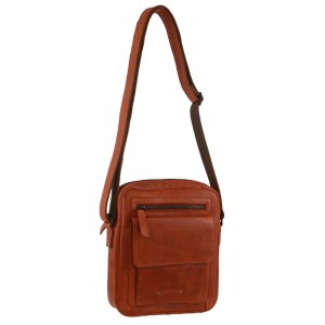 Pierre Cardin Leather Multi-Compartment Cross-Body Bag Crossbody Väska Herr Bruna | BOGYVP243