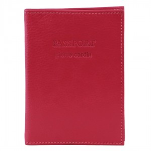 Pierre Cardin Leather Passport Wallet Cover Passport Wallets Dam Fuchsia | CAJWKO189