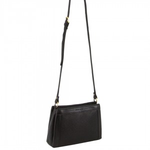 Pierre Cardin Leather Perforated Design Cross-Body Bag Crossbody Väska Dam Svarta | AZKWMH186