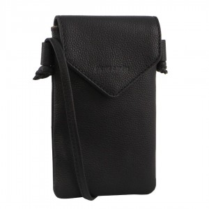 Pierre Cardin Leather Phone Bag Mobile Phone Wallets Dam Svarta | ZJRSVU475