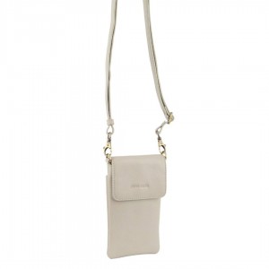 Pierre Cardin Leather Phone Cross-Body Bag Clutch Dam Beige | ZBYSXA497