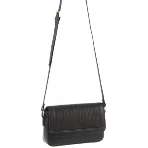 Pierre Cardin Leather Pleated Design Crossbody Bag Crossbody Väska Dam Svarta | CQZSLM375